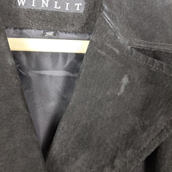 Vintage 80s Winlit Leather Suede Black Jacket - Picture 4 of 7
